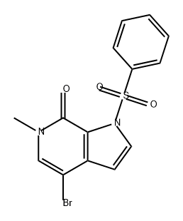 7H-Pyrrolo[2,3-c]pyridin-7-one, 4-bromo-1,6-dihydro-6-methyl-1-(phenylsulfonyl)- 结构式