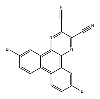 6,11-二溴二苯并[F,H]喹喔啉-2,3-二腈 结构式