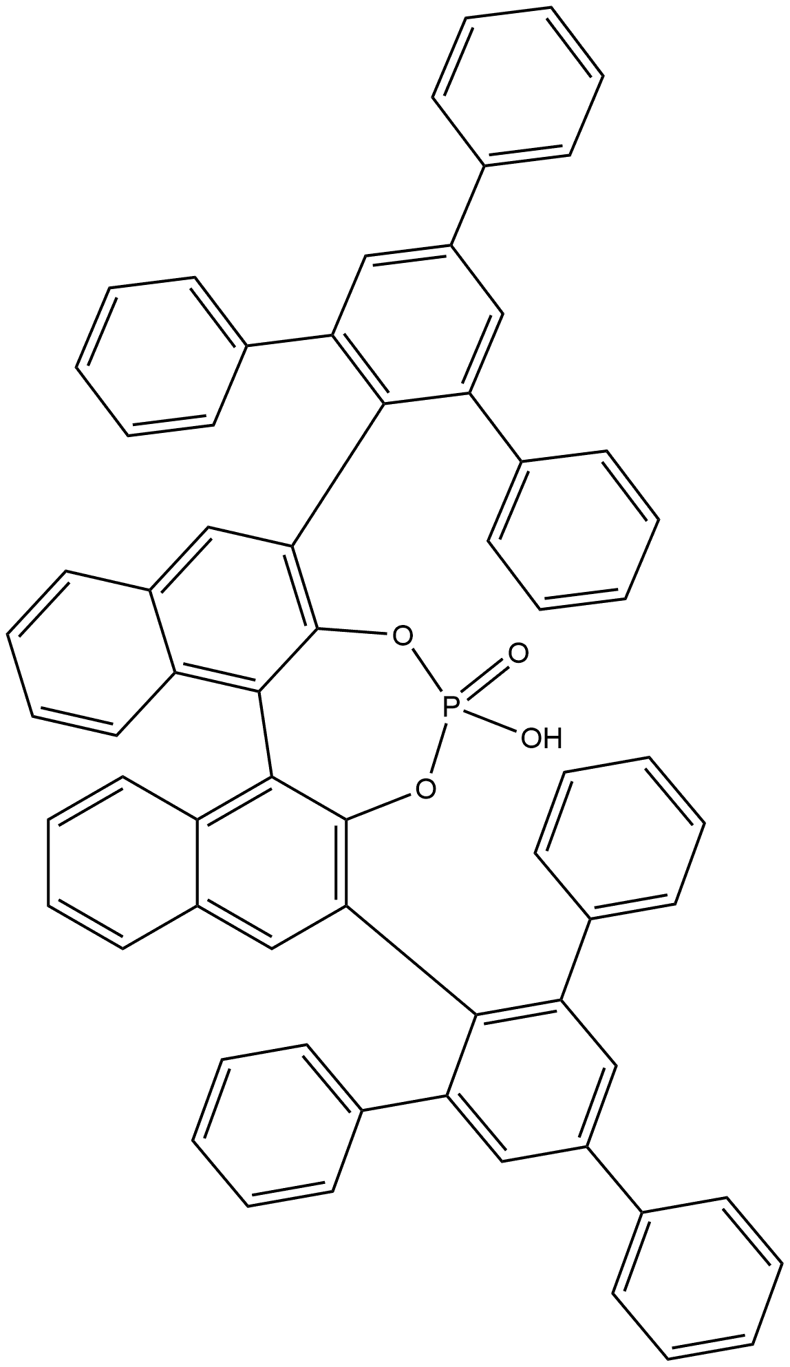 (S)-3,3'-双(2,4,6-三苯基苯基)-1,1'-联萘酚磷酸酯 结构式