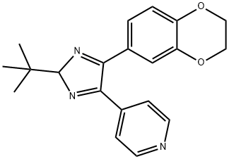 Pyridine, 4-[5-(2,3-dihydro-1,4-benzodioxin-6-yl)-2-(1,1-dimethylethyl)-2H-imidazol-4-yl]- 结构式