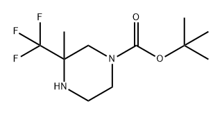1-Piperazinecarboxylic acid, 3-methyl-3-(trifluoromethyl)-, 1,1-dimethylethyl ester 结构式