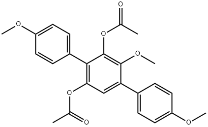 [1,1':4',1''-Terphenyl]-2',6'-diol, 3',4,4''-trimethoxy-, diacetate (9CI) 结构式