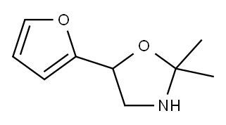 OXAZOLIDINE, 5-(2-FURANYL)-2,2-DIMETHYL- 结构式