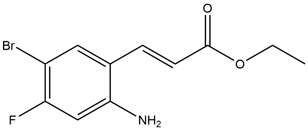 (E)-3-(2-氨基-5-溴-4-氟苯基)丙烯酸乙酯 结构式