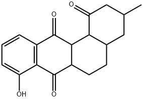 Benz[a]anthracene-1,7,12(2H)-trione, 3,4,4a,5,6,6a,12a,12b-octahydro-8-hydroxy-3-methyl- (9CI) 结构式