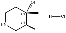 REL-(3R,4S)-3-氟-4-甲基哌啶-4-醇(盐酸盐) 结构式