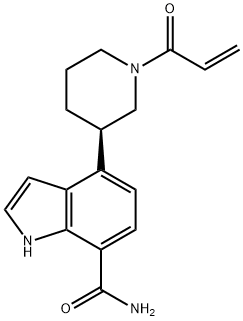 1H-Indole-7-carboxamide, 4-[(3R)-1-(1-oxo-2-propen-1-yl)-3-piperidinyl]- 结构式