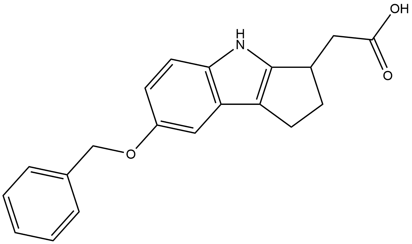 1,2,3,4-Tetrahydro-7-(phenylmethoxy)cyclopent[b]indole-3-acetic acid 结构式