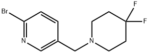 2-溴-5-[(4,4-二氟-1-哌啶基)甲基]吡啶 结构式