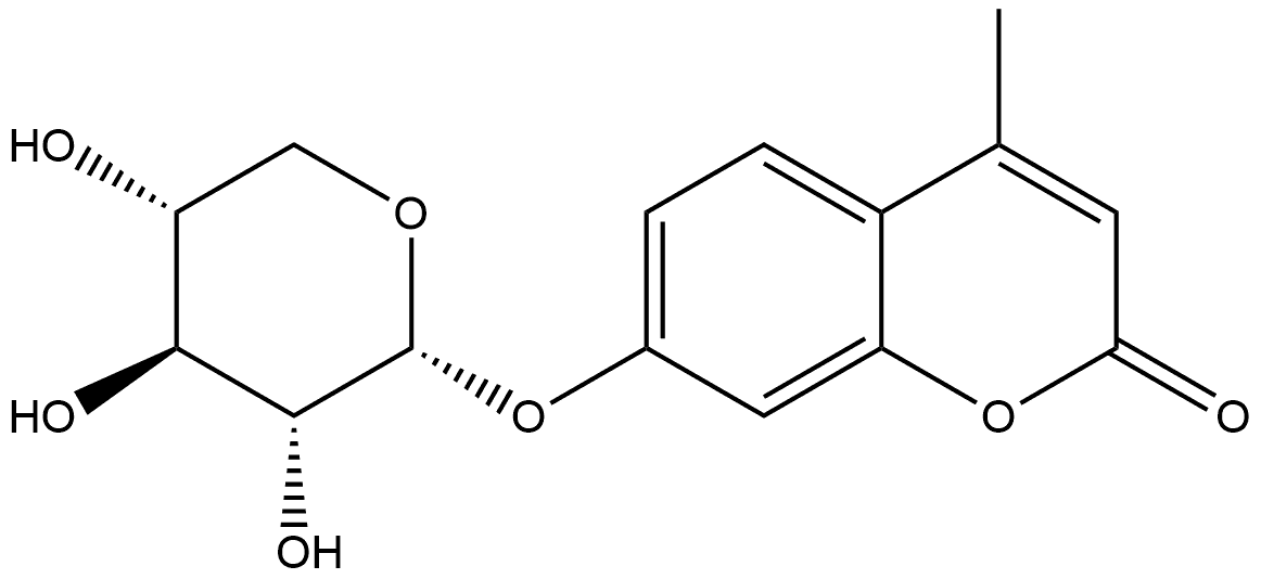 4-甲基伞形酮 α-D-木吡喃苷 结构式
