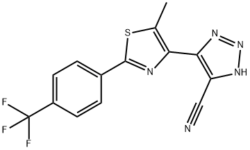 1H-1,2,3-Triazole-5-carbonitrile, 4-[5-methyl-2-[4-(trifluoromethyl)phenyl]-4-thiazolyl]- 结构式