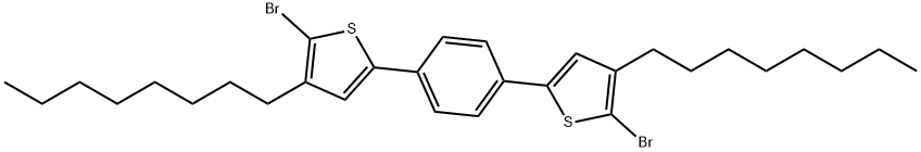 Thiophene, 2,2'-(1,4-phenylene)bis[5-bromo-4-octyl- 结构式