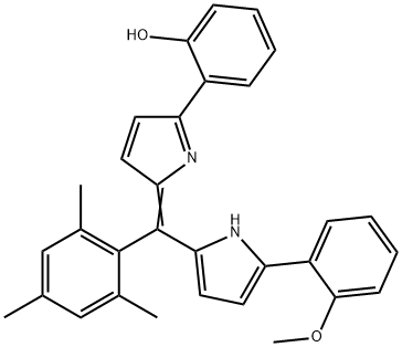 Phenol, 2-[2-[[5-(2-methoxyphenyl)-1H-pyrrol-2-yl](2,4,6-trimethylphenyl)methylene]-2H-pyrrol-5-yl]- 结构式