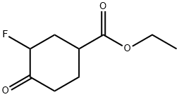 Cyclohexanecarboxylic acid, 3-fluoro-4-oxo-, ethyl ester 结构式