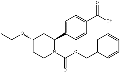 (2S,4S)-2-(4-羧基苯基)-4-乙氧基-1-苄基-1-哌啶甲酸酯 结构式