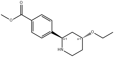 4-[反式-4-乙氧基-2-哌啶基]苯甲酸甲酯 结构式