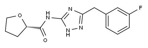 (S)-N-(5-(3-氟苄基)-4H-1,2,4-三唑-3-基)四氢呋喃-2-甲酰胺 结构式