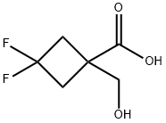 3,3-二氟-1-(羟甲基)环丁烷-1-羧酸 结构式