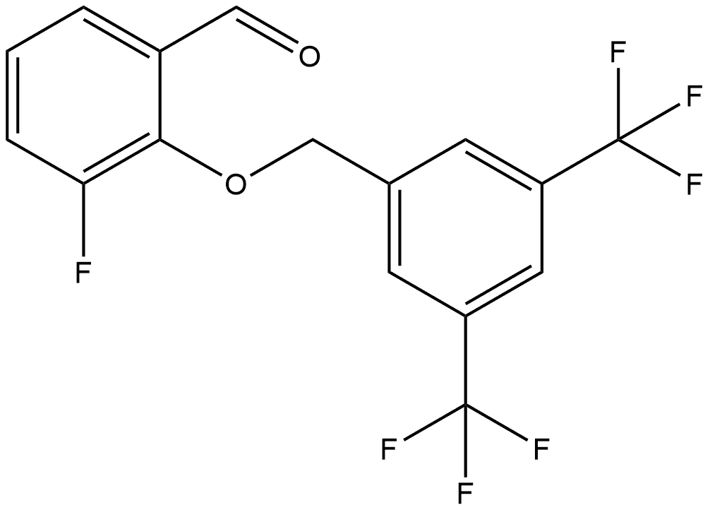 2-[[3,5-Bis(trifluoromethyl)phenyl]methoxy]-3-fluorobenzaldehyde 结构式