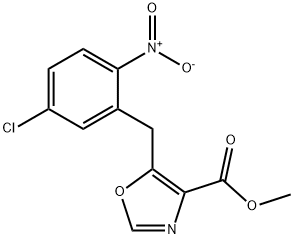 4-Oxazolecarboxylic acid, 5-[(5-chloro-2-nitrophenyl)methyl]-, methyl ester 结构式