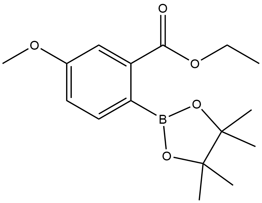 Ethyl 5-methoxy-2-(4,4,5,5-tetramethyl-1,3,2-dioxaborolan-2-yl)benzoate 结构式