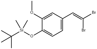 叔丁基(4-(2,2-二溴乙烯基)-2-甲氧基苯氧基)二甲基硅烷 结构式