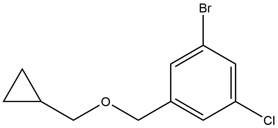 1-Bromo-3-chloro-5-(cyclopropylmethoxymethyl)benzene 结构式