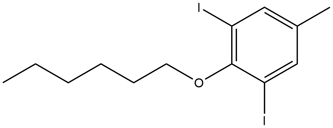 2-(Hexyloxy)-1,3-diiodo-5-methylbenzene 结构式