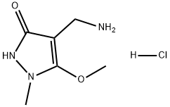 3H-吡唑-3-酮,4-(氨甲基)-1,2-二氢-5-甲氧基-1-甲基-,盐酸盐(1:1) 结构式