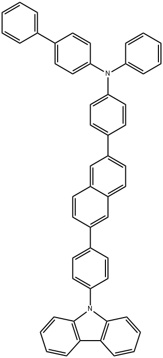 [1,1'-Biphenyl]-4-amine, N-[4-[6-[4-(9H-carbazol-9-yl)phenyl]-2-naphthalenyl]phenyl]-N-phenyl- 结构式