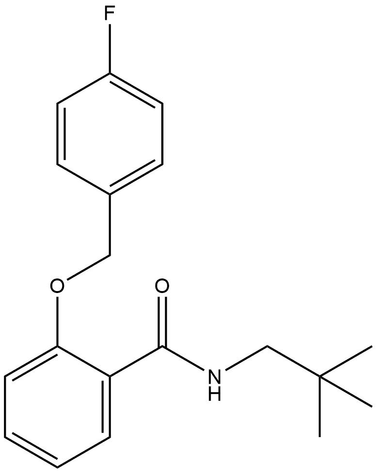 N-(2,2-Dimethylpropyl)-2-[(4-fluorophenyl)methoxy]benzamide 结构式