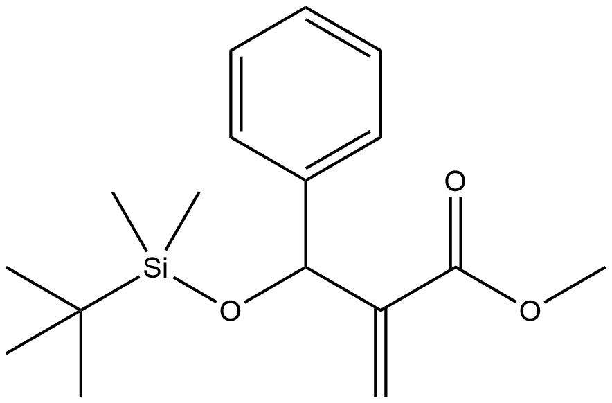 Benzenepropanoic acid, β-[[(1,1-dimethylethyl)dimethylsilyl]oxy]-α-methylene-, methyl ester 结构式