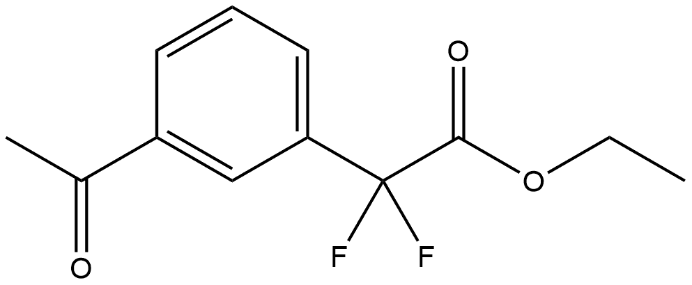 2-(3-乙酰苯基)-2,2-二氟乙酸乙酯 结构式