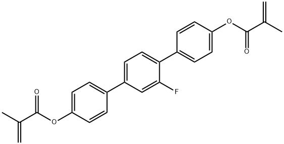 2-Propenoic acid, 2-methyl-, 2'-fluoro[1,1':4',1''-terphenyl]-4,4''-diyl ester (9CI) 结构式