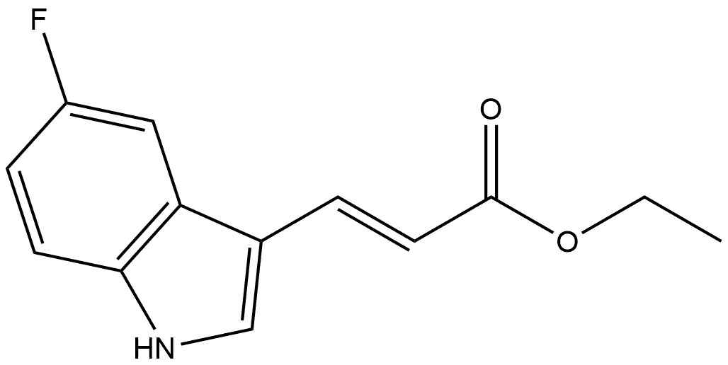 (E)-3-(5-氟-1H-吲哚-3-基)丙-2-烯酸乙酯 结构式