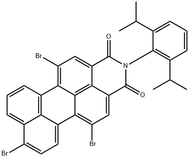 1H-Perylo[3,4-cd]pyridine-1,3(2H)-dione, 2-[2,6-bis(1-methylethyl)phenyl]-5,8,12-tribromo- 结构式