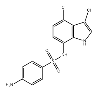 Benzenesulfonamide, 4-amino-N-(3,4-dichloro-1H-indol-7-yl)- 结构式