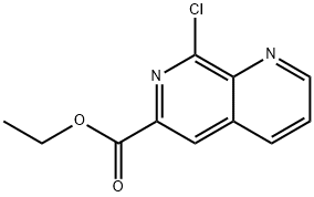 8-氯-1,7-萘啶-6-甲酸乙酯 结构式