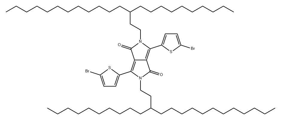 3,6-二(5-溴噻吩-2-基)-2,5-二(3-癸基十五烷基)-2,5-二氢吡咯并[3,4-C]吡咯-1.4-二酮 结构式