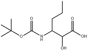 Hexanoic acid, 3-[[(1,1-dimethylethoxy)carbonyl]amino]-2-hydroxy- 结构式