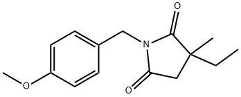 2,5-Pyrrolidinedione, 3-ethyl-1-[(4-methoxyphenyl)methyl]-3-methyl- 结构式