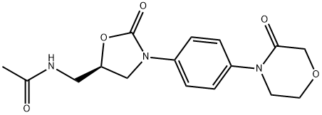 (R)-N-((2-氧代-3-(4-(3-氧代吗啉代)苯基)噁唑烷-5-基)甲基)乙酰胺 结构式