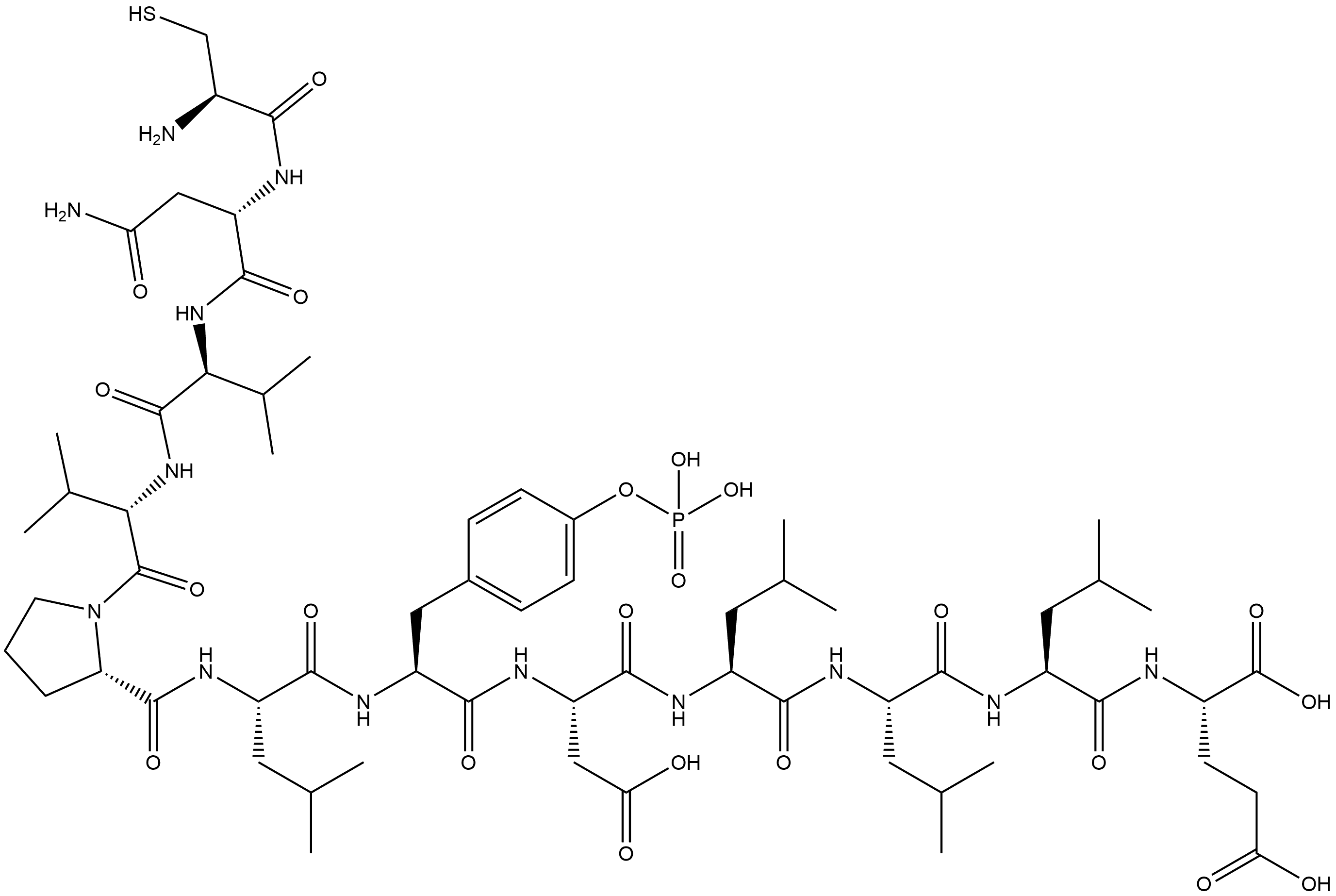 CYS-ASN-VAL-VAL-PRO-LEU-TYR(PO3H2)-ASP-& 结构式