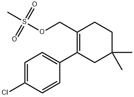 1-CYCLOHEXENE-1-METHANOL, 2-(4-CHLOROPHENYL)-4,4-DIMETHYL-, 1-METHANESULFONATE 结构式