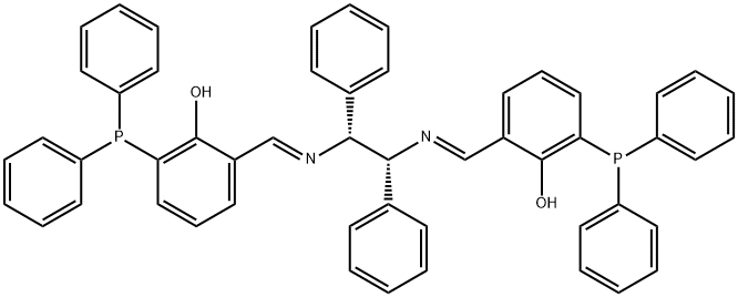 (R,R)-(E,E)-(-)-N,N'-BIS(3'- DIPHENYLPHOSPHINO HYDROXYBENZYLIDENE)- 1,2-DIPHENYL-1,2-ETHANEDIAMINE 结构式