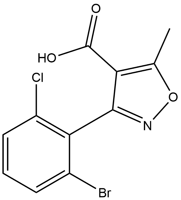 3-(2-溴-6-氯苯基)-5-甲基异噁唑-4-甲酸 结构式