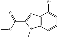 4-溴-1-甲基吲哚-2-甲酸甲酯 结构式