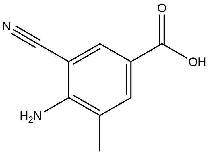 4-氨基-3-氰基-5-甲基苯甲酸 结构式