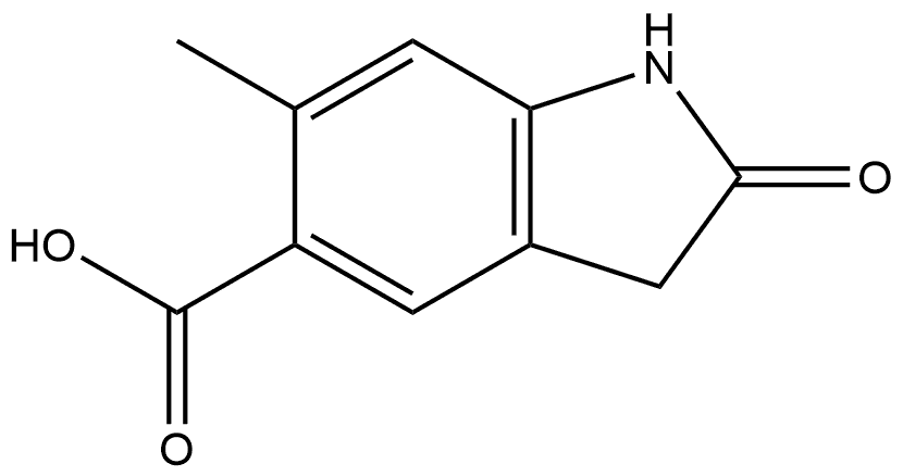 6-甲基-2-氧代吲哚啉-5-羧酸 结构式