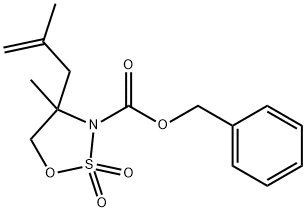 4-甲基-4-(2-甲基烯丙基)-1,2,3-氧杂噻唑烷-3-甲酸苄酯-2,2-二氧化物 结构式